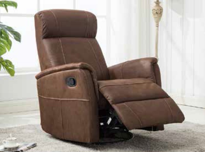 Swivel Chair & Recline Mocha - Click Image to Close